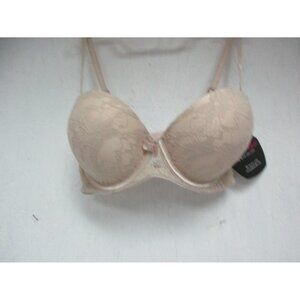 Black Fuchsia Style# 124027 Women's  Floral  Bra Beige Size 34D New!!!!